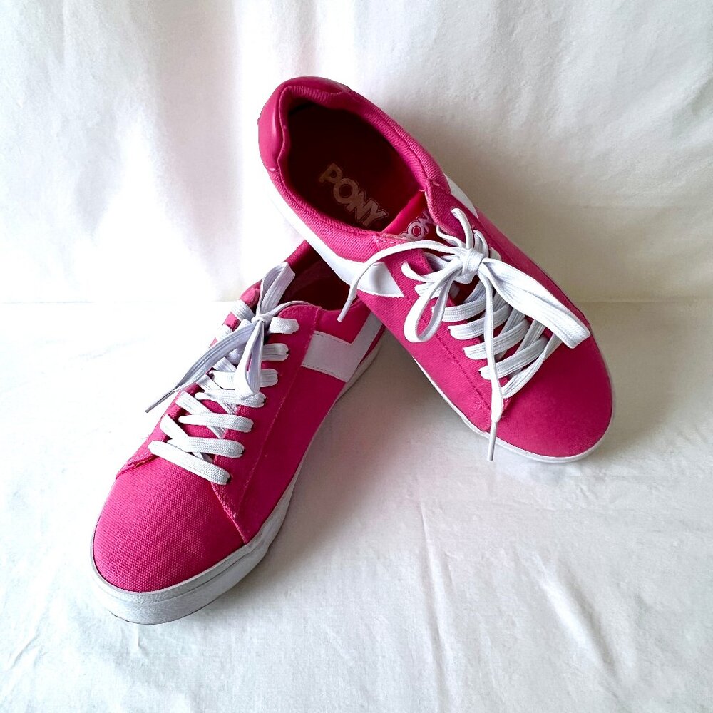Pony Pink and White Top Star Lo-Core Canvas Sneakers, Size 8.5, EC!